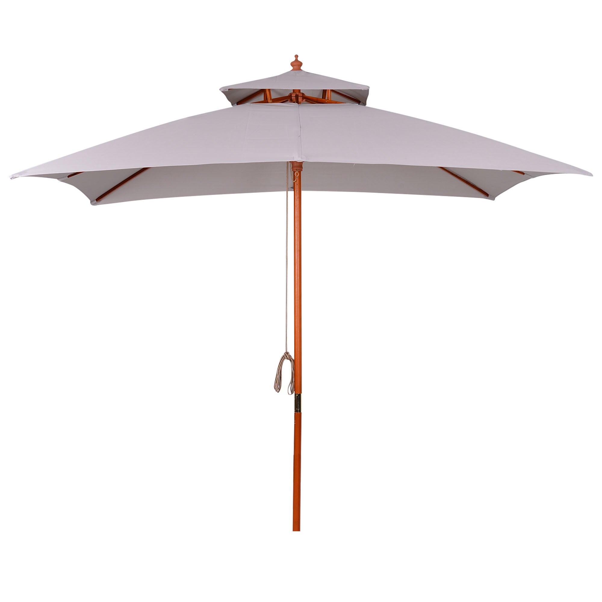 foto del prodotto ombrellone da giardino 300x300x297h cm con 8 stecche e copertura parasole a 2 livelli in bamb grigio
