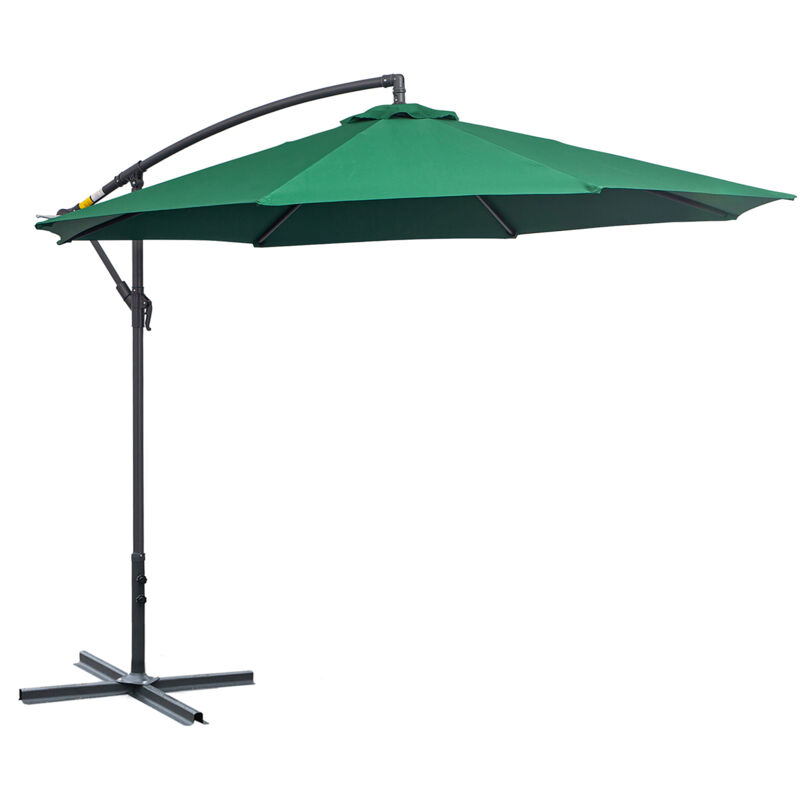 foto del prodotto ombrellone da giardino 3x2.5 m in acciaio e poliestere verde e grigio outsunny