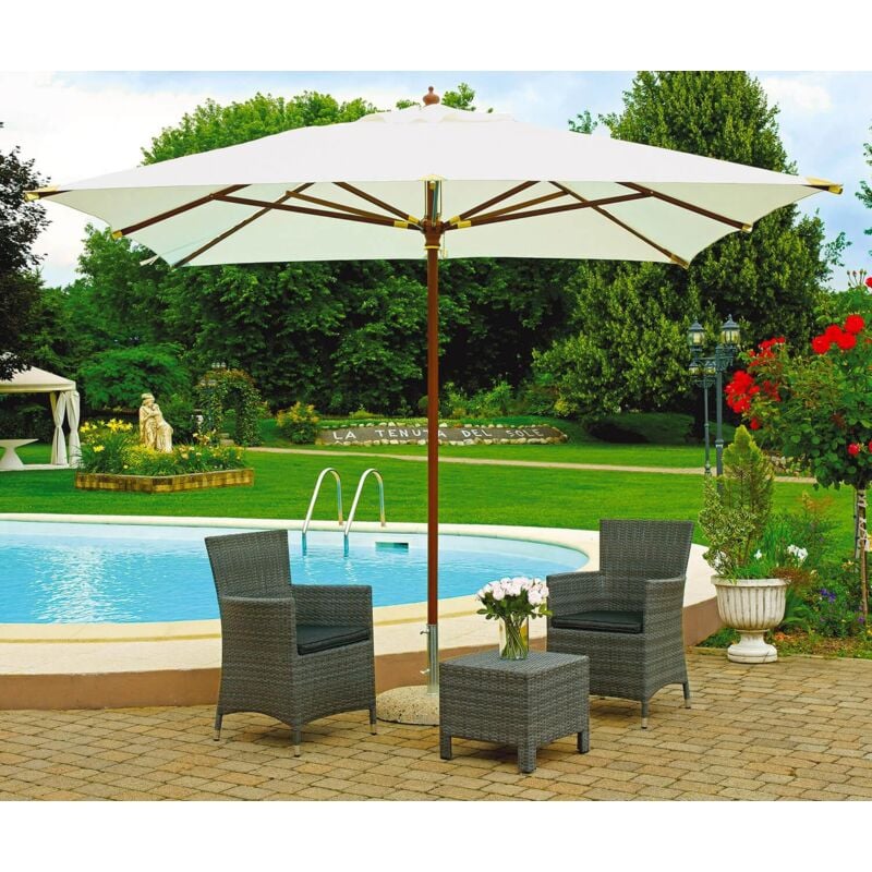 foto del prodotto ombrellone da giardino 3x3 m palo 48 mm quadrato struttura in legno vorghini ecr 