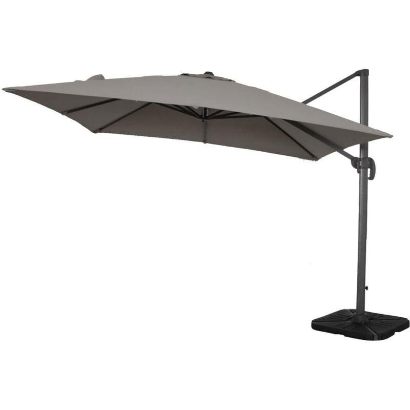 foto del prodotto ombrellone da giardino 3x3 mt con antivento e base a crociera wind white