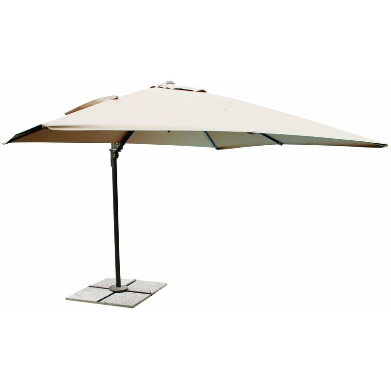 foto del prodotto ombrellone da giardino 3x3 mt con struttura in alluminio e braccio orientabile home beige