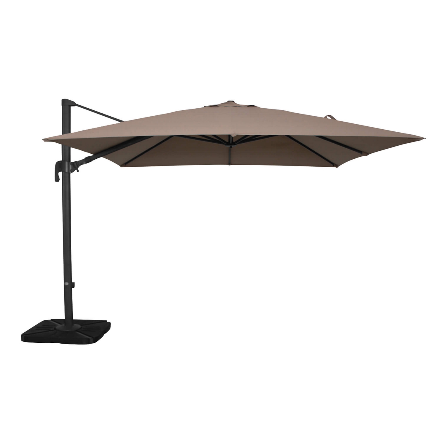 foto del prodotto ombrellone da giardino 3x4 con telo in poliestere taupe palo nero antivento mod. nettuno