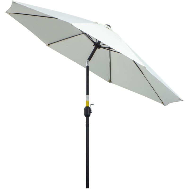 foto del prodotto ombrellone da giardino a manovella 2.7m con 3 angolazioni crema outsunny