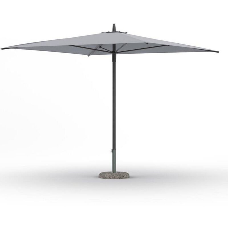 foto del prodotto ombrellone da giardino a palo centrale 2x2m struttura in alluminio antracite, tessuto grigio chiaro