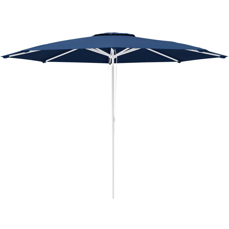 foto del prodotto ombrellone da giardino ad altezza regolabile 2,92x2,42m in metallo e poliestere blu scuro