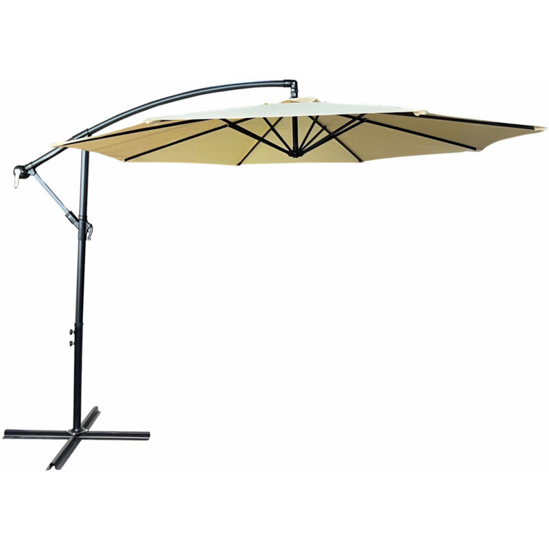 foto del prodotto ombrellone da giardino aster con protezione uv in colore beige peso 12,1 kg dimensioni 300x300x45 cm