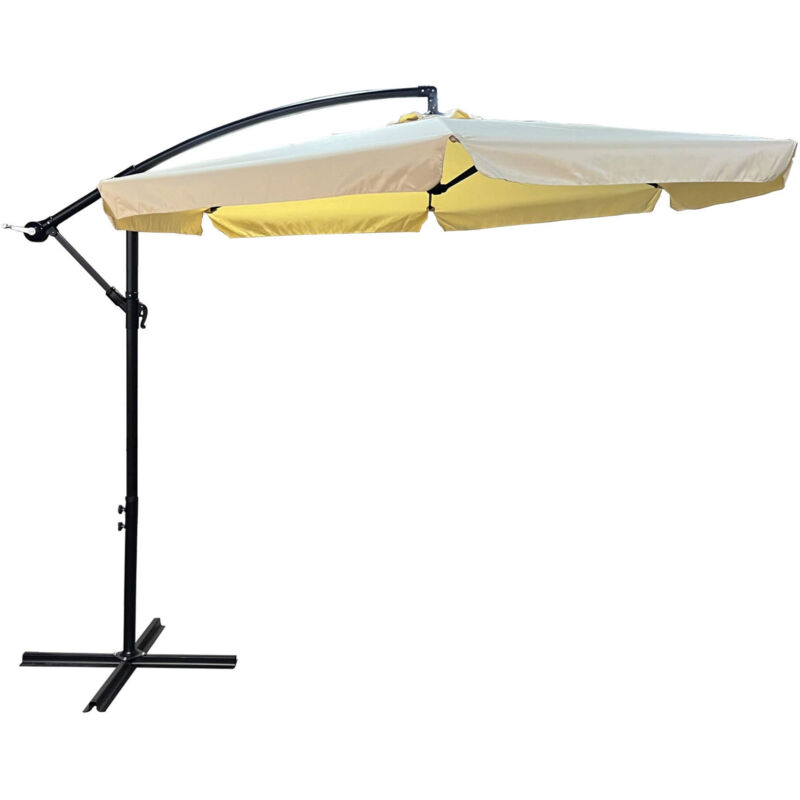 foto del prodotto ombrellone da giardino aster con protezione uv in colore beige peso 12,1 kg dimensioni 300x300x45 cm