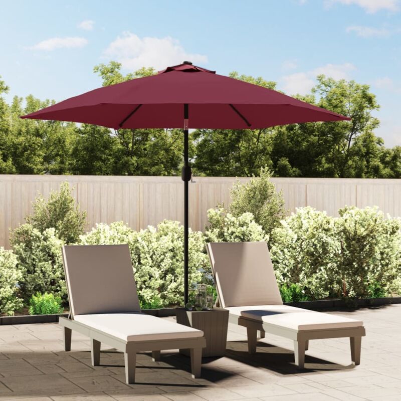foto del prodotto ombrellone da giardino con led palo acciaio 300 cm rosso bord vidaxl