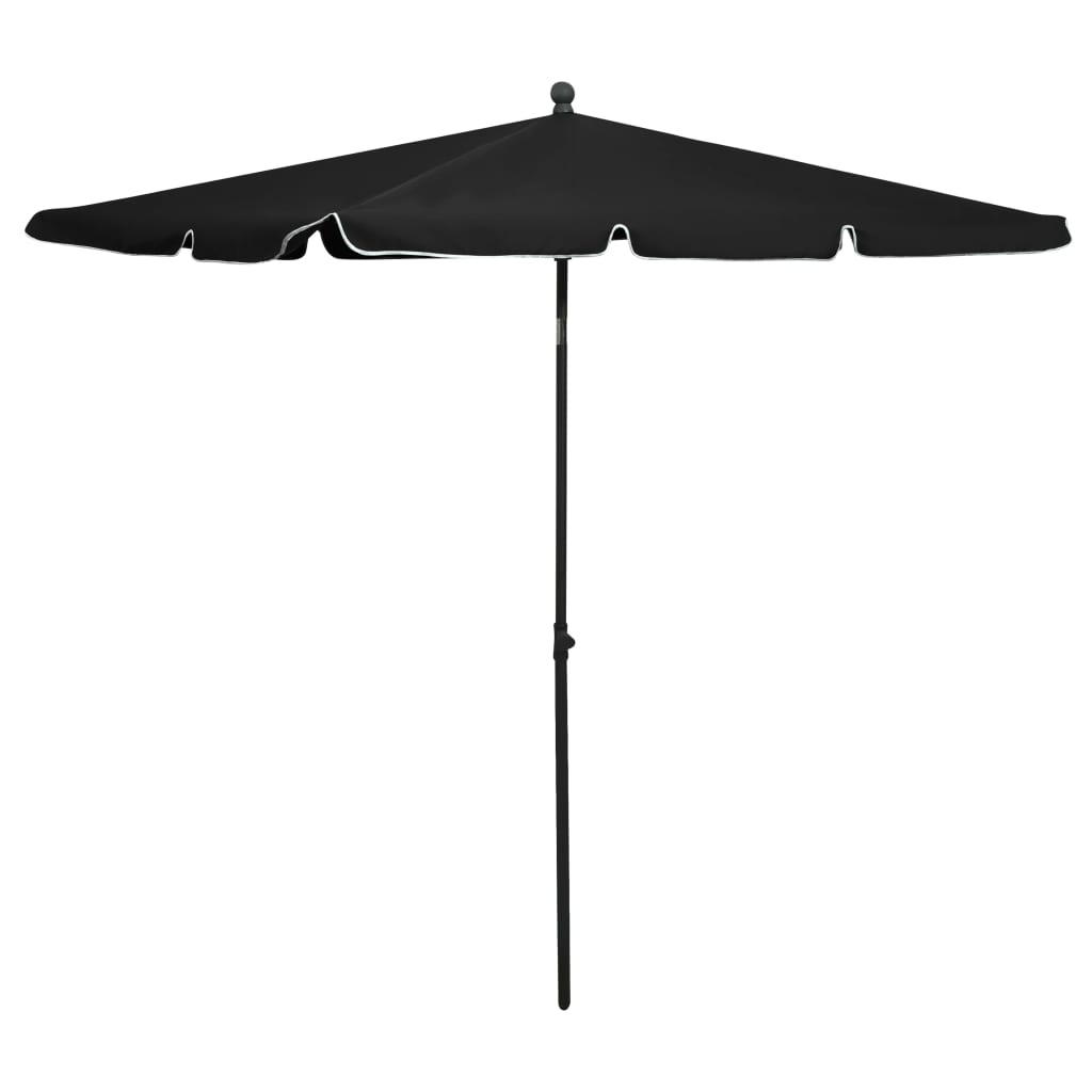 foto del prodotto ombrellone da giardino con palo 210x140 cm nero