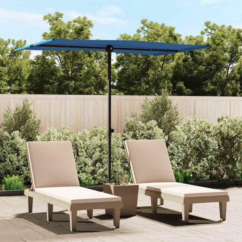 foto del prodotto ombrellone da giardino con palo in alluminio 2x1,5 m azzurro vidaxl 130588