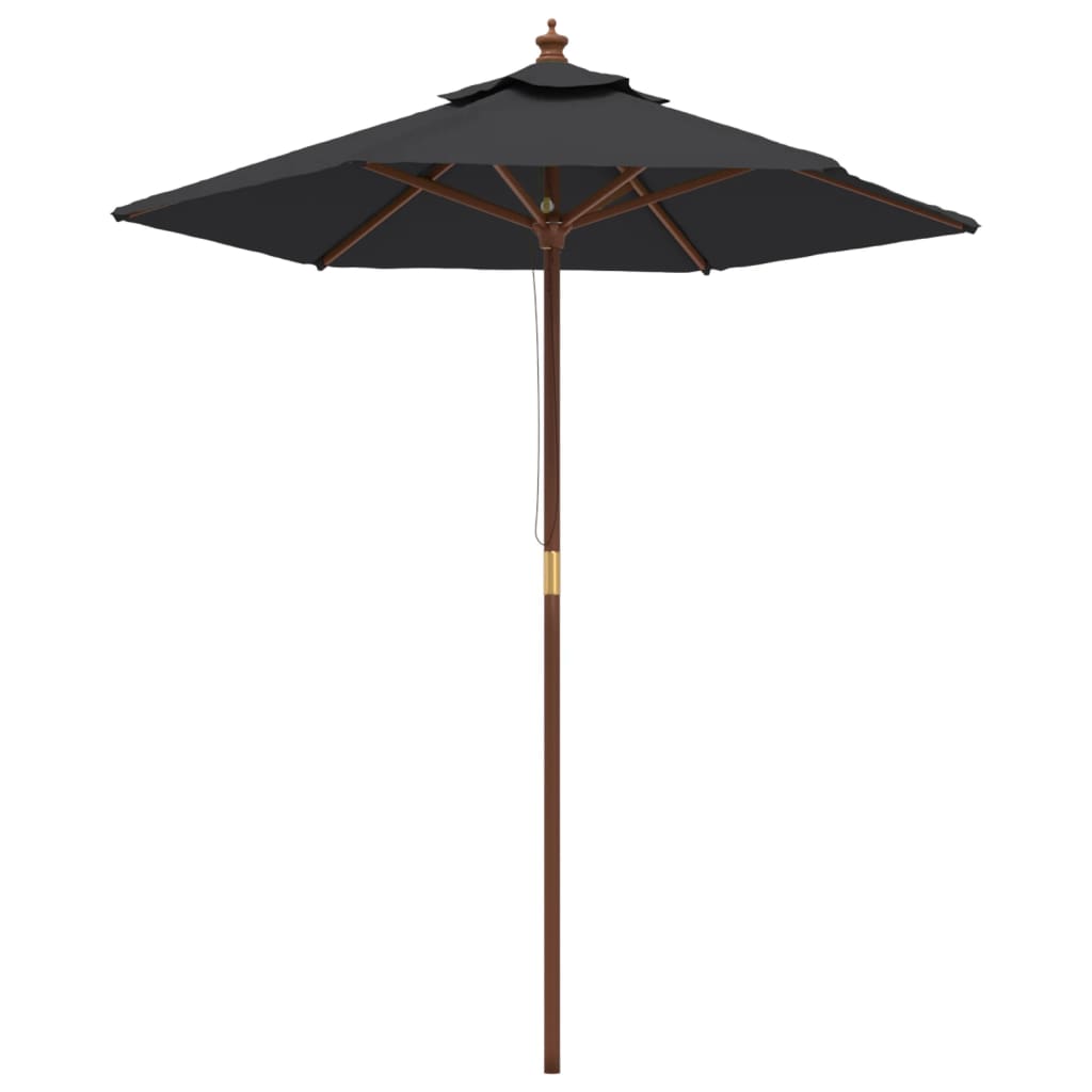 foto del prodotto ombrellone da giardino con palo in legno 196 x 231 cm nero 02 0008342