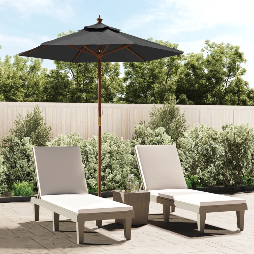 foto del prodotto ombrellone da giardino con palo in legno antracite 196x231 cmcod mxl 121218