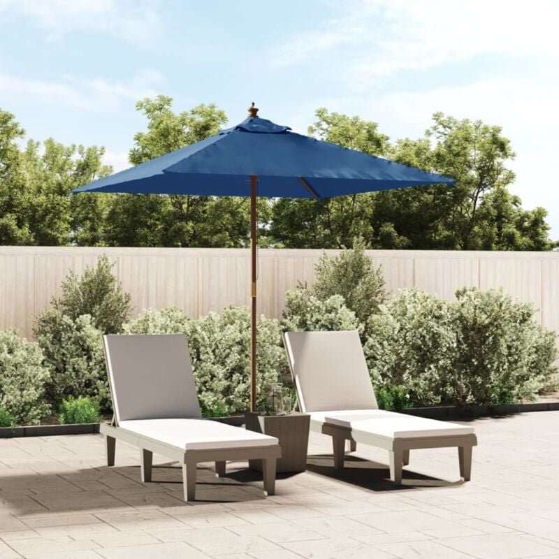 foto del prodotto ombrellone da giardino con palo in legno azzurro 198x198x231 cm vidaxl