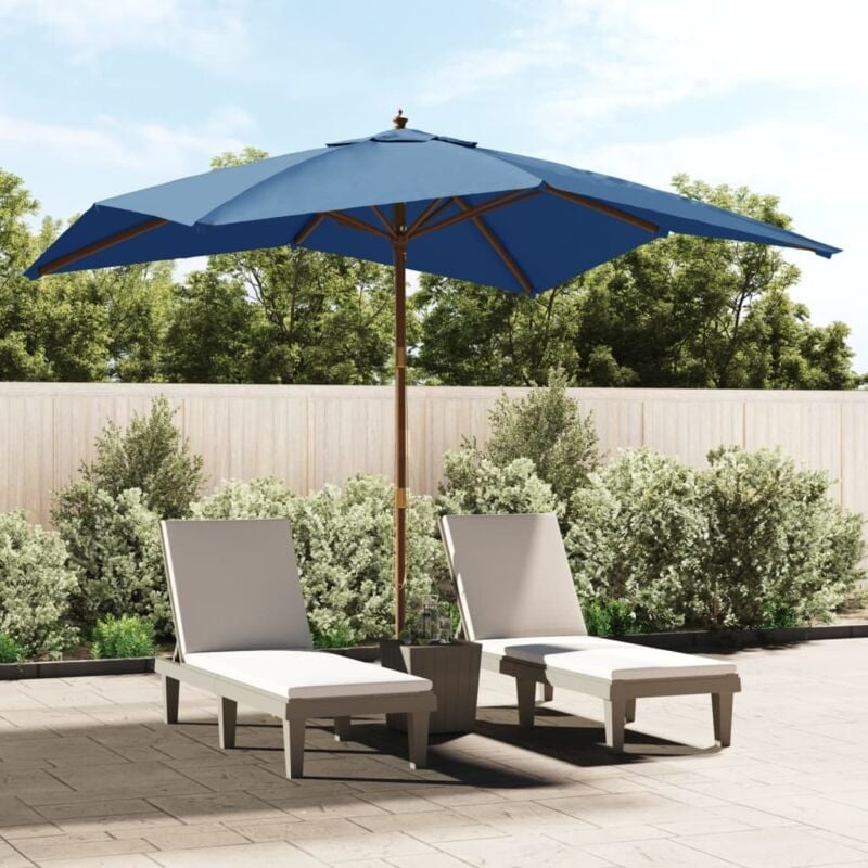 foto del prodotto ombrellone da giardino con palo in legno azzurro 300x300x273 cm vidaxl