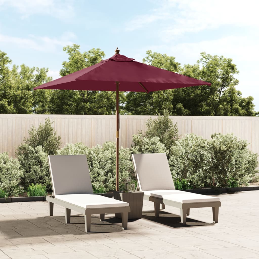 foto del prodotto ombrellone da giardino con palo in legno bordeaux 198x198x231cmcod mxl 103945