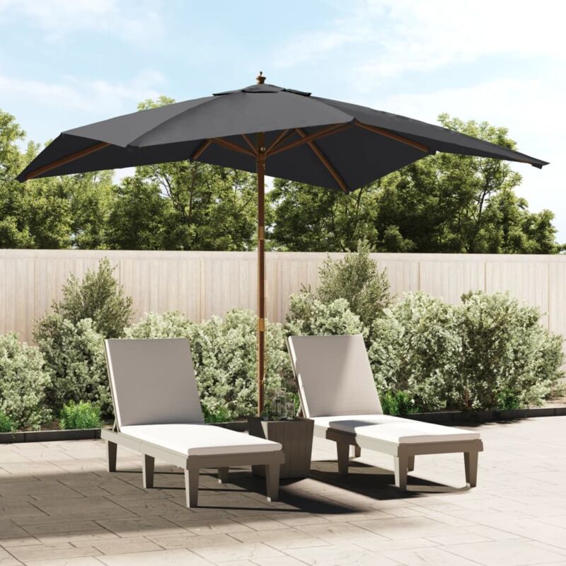 foto del prodotto ombrellone da giardino con palo in legno nero 300x300x273 cm vidaxl