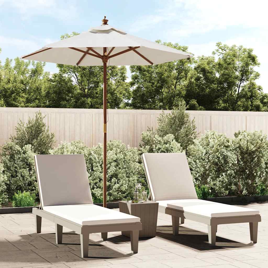 foto del prodotto ombrellone da giardino con palo in legno sabbia 196x231 cmcod mxl 71666