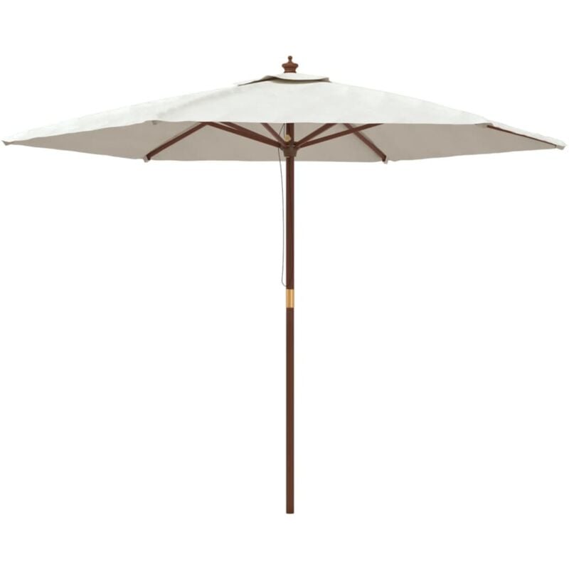 foto del prodotto ombrellone da giardino con palo in legno sabbia 299x240 cm vidaxl