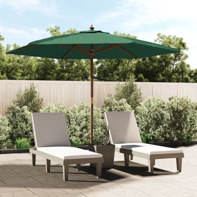 foto del prodotto ombrellone da giardino con palo in legno verde 299x240 cm vidaxl