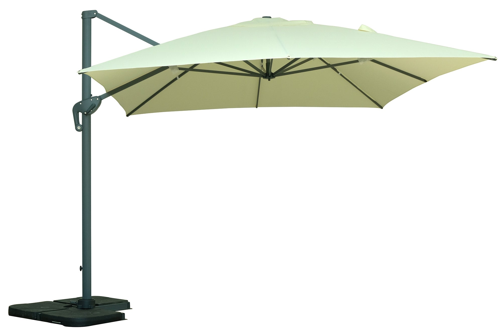 foto del prodotto ombrellone da giardino decentrato 3x3 m struttura in alluminio bauer ecrù