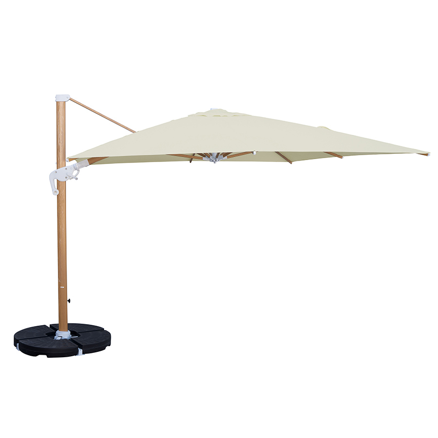 foto del prodotto ombrellone da giardino decentrato 3x4m roma wood beige