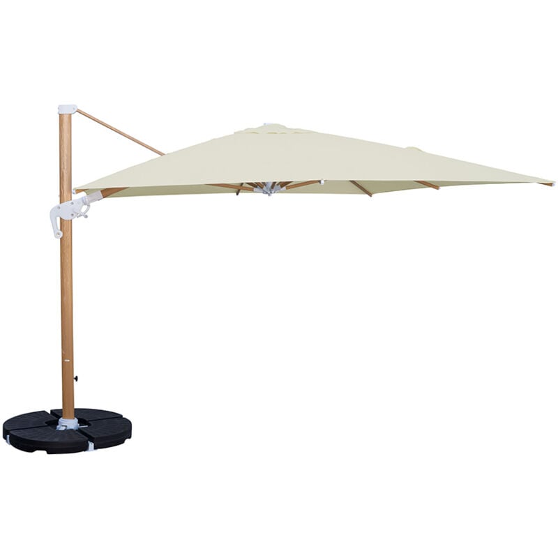 foto del prodotto ombrellone da giardino decentrato 4x4m roma wood beige