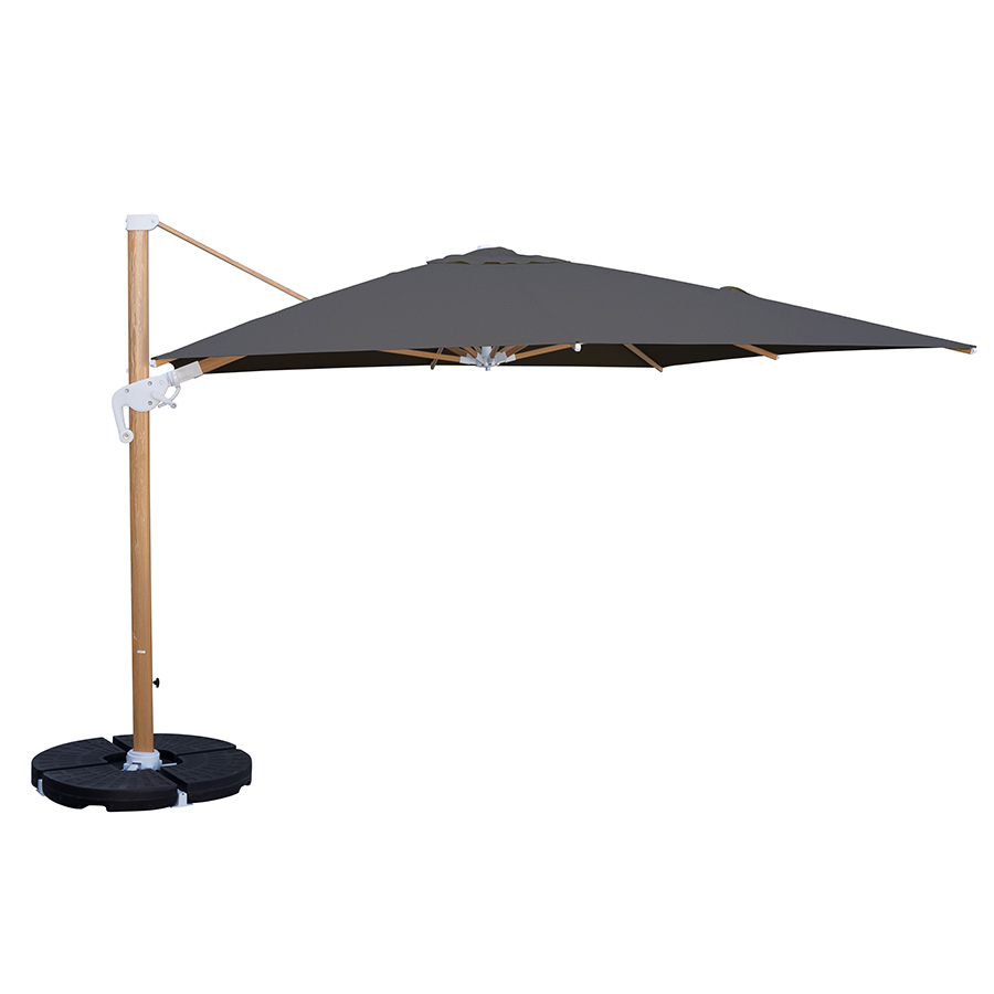 foto del prodotto ombrellone da giardino decentrato 4x4m roma wood nero