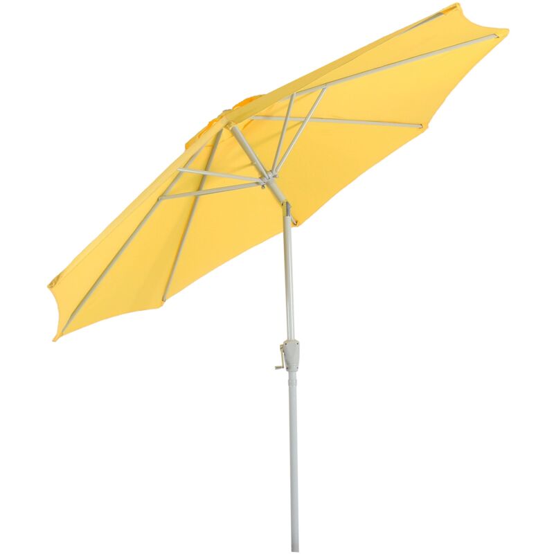foto del prodotto ombrellone da giardino diametro 3m inclinabile con meccanismo di apertura a manovella poliestere alluminio 5kg giallo 040008026
