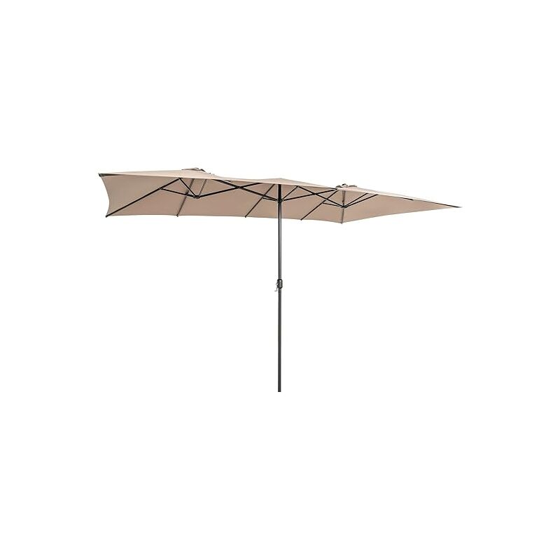 foto del prodotto ombrellone da giardino doppia faccia 426 cm con manovella, tetti ventilati, grande ombrellone da esterno con palo metallica e 10 stecche, ombrellone
