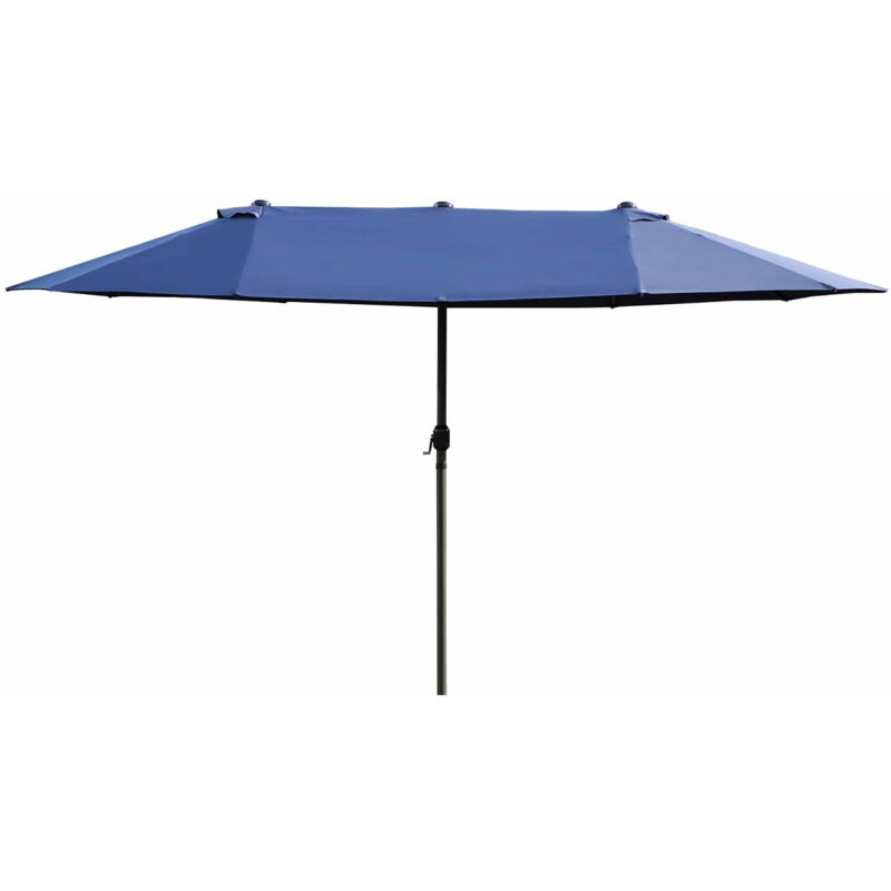 foto del prodotto ombrellone da giardino doppio con apertura a manovella blu outsunny