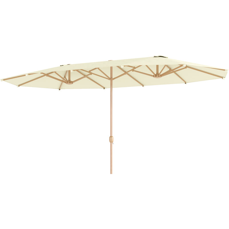 foto del prodotto ombrellone da giardino doppio con manovella 455x265x238 cm beige outsunny