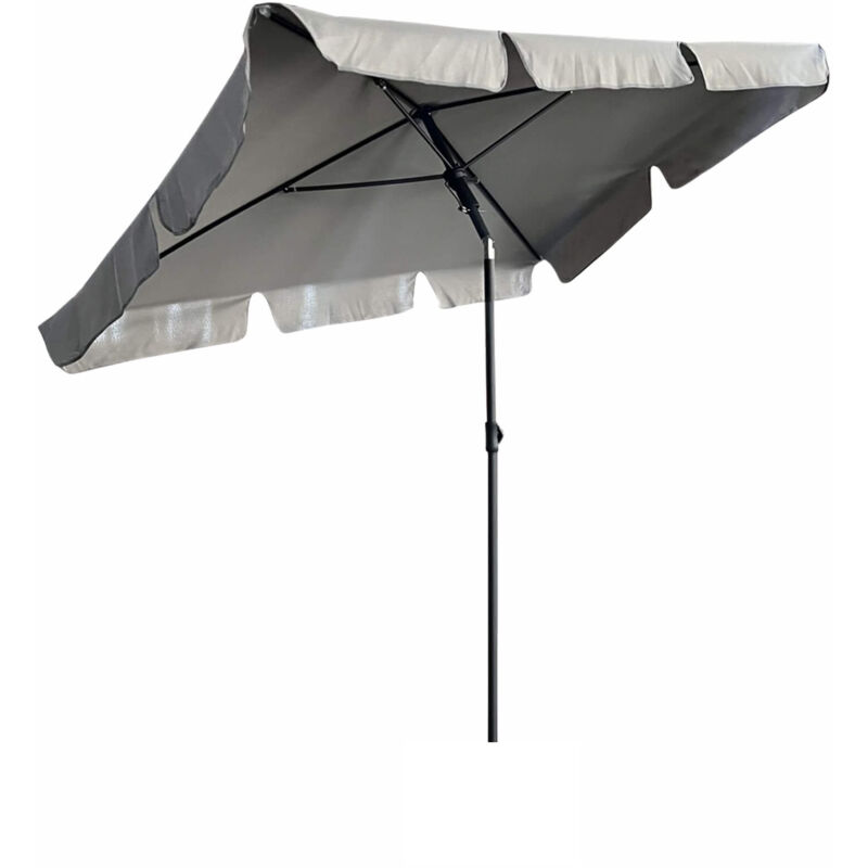 foto del prodotto ombrellone da giardino floks con protezione uv grigio chiaro peso 2,8 kg dimensioni 200x123x235 cm