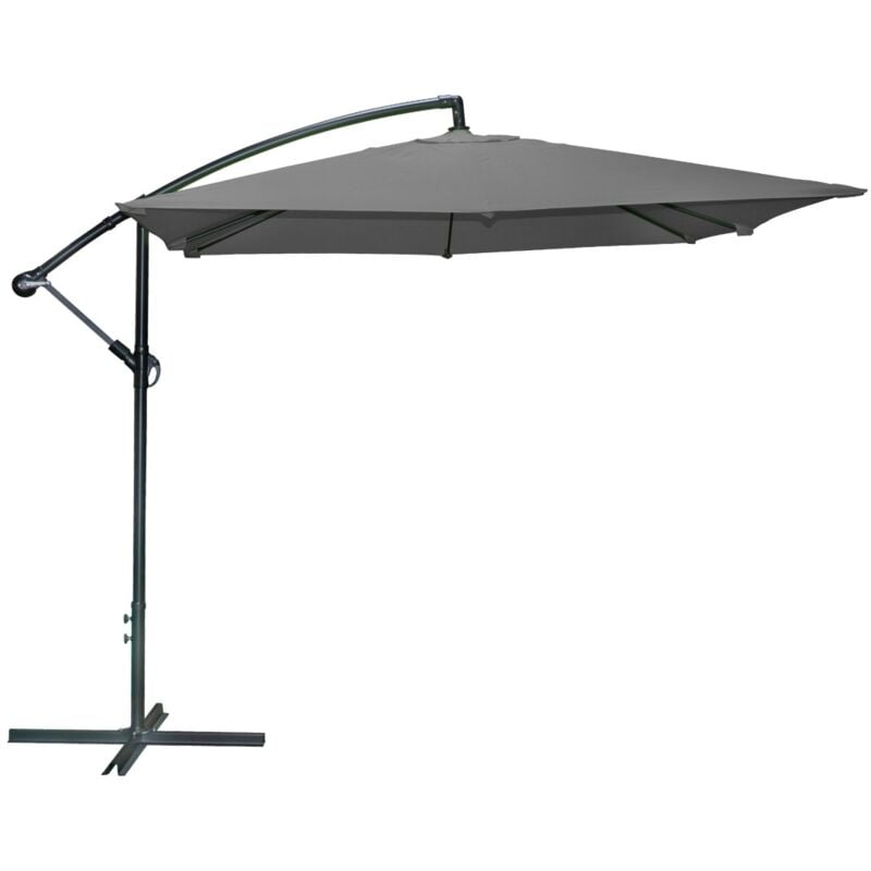 foto del prodotto ombrellone da giardino grigio antracite a sbalzo quadrato 250x250 cm
