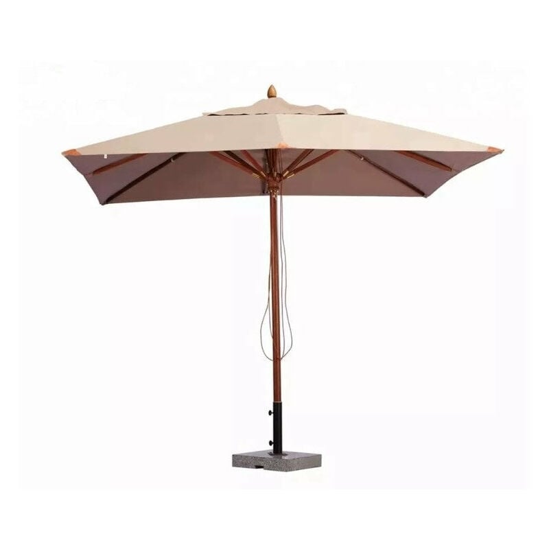 foto del prodotto ombrellone da giardino in legno palo intero idrorepellente con carrucole 3x3 m sun top exclusive