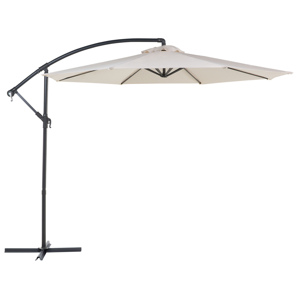 foto del prodotto ombrellone da giardino in tessuto beige acciaio 300 cm resistente agli agenti atmosferici