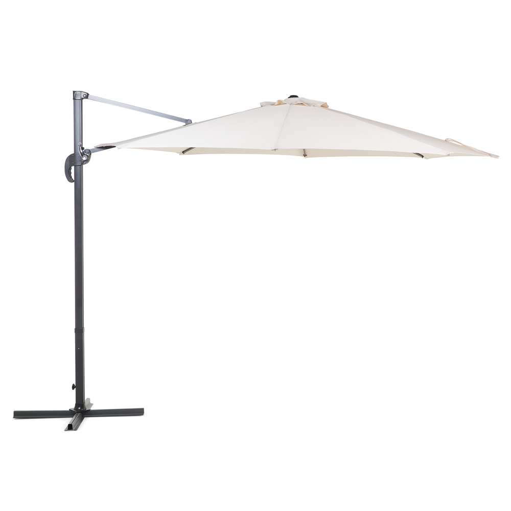 foto del prodotto ombrellone da giardino in tessuto beige girevole da 240 cm resistente agli agenti atmosferici