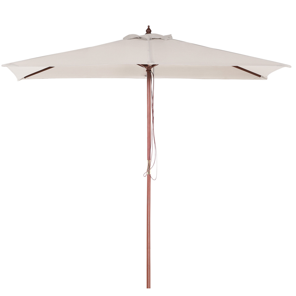 foto del prodotto ombrellone da giardino in tessuto beige legno di betulla 244 cm resistente agli agenti atmosferici