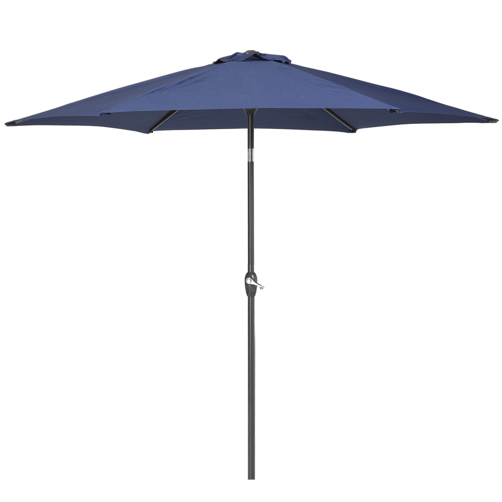 foto del prodotto ombrellone da giardino in tessuto blu navy 230 cm resistente agli agenti atmosferici