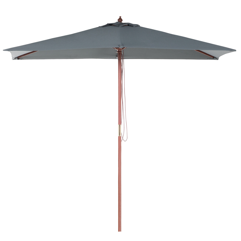 foto del prodotto ombrellone da giardino in tessuto grigio legno di betulla 244 cm resistente agli agenti atmosferici