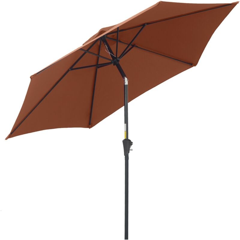 foto del prodotto ombrellone da giardino inclinabile 260x235 cm in metallo e poliestere nero e caff 