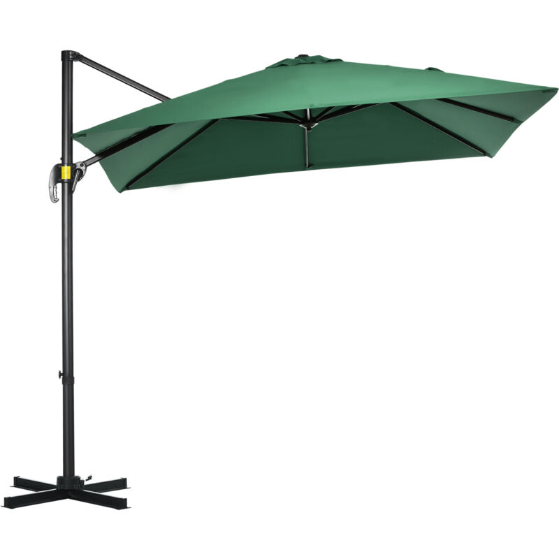 foto del prodotto ombrellone da giardino inclinabile e girevole a 360 verde outsunny
