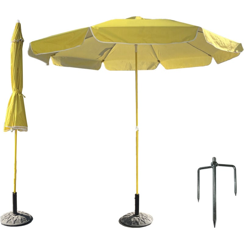 foto del prodotto ombrellone da giardino inclinabile senape con apertura push up air vent 210 cm
