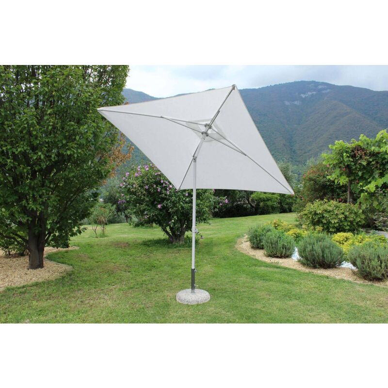 foto del prodotto ombrellone da giardino palo centrale in alluminio mute colore bianco dimensioni 2x2