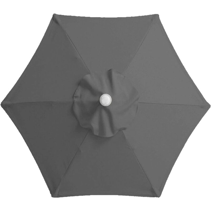 foto del prodotto ombrellone da giardino per esterni, ombrellone esagonale con 6 stecche in acciaio, telone di protezione uv, diametro 2m 2,7m