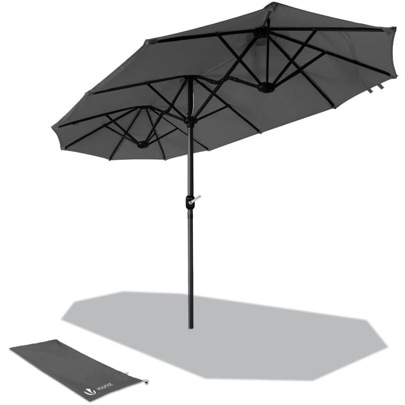 foto del prodotto ombrellone da giardino, protezione solare uv50 , 300 x 150 cm, grigio vounot