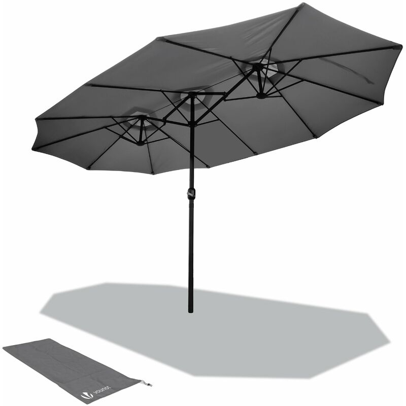 foto del prodotto ombrellone da giardino, protezione solare uv50 , 460 x 270 cm, grigio vounot