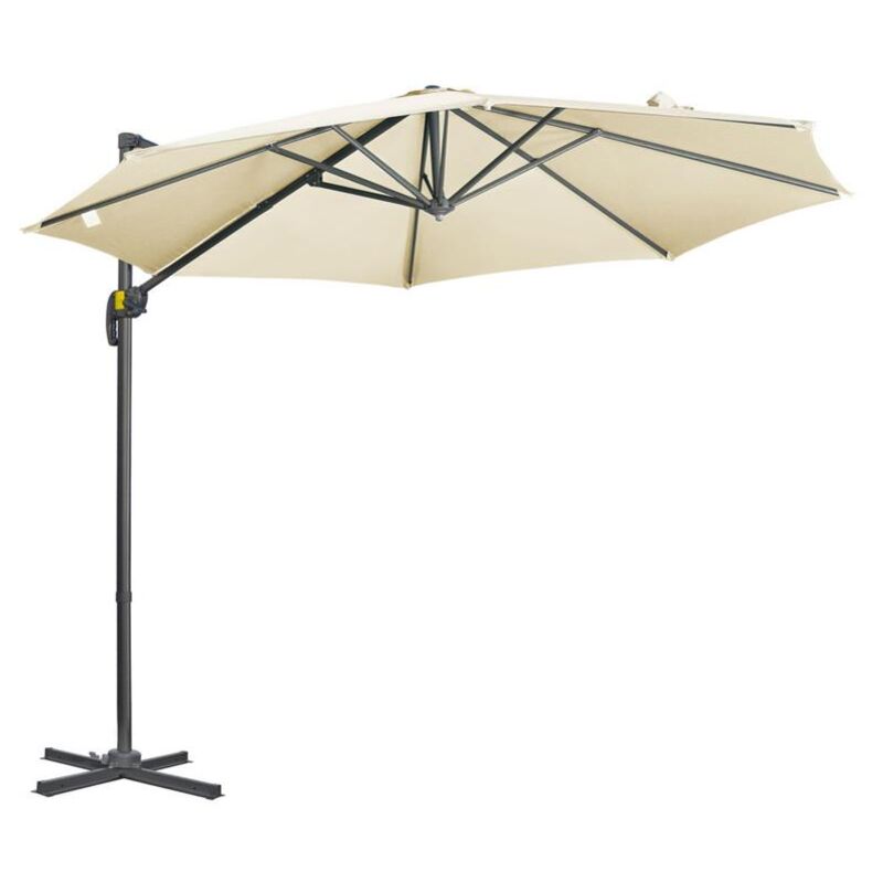foto del prodotto ombrellone da giardino regolabile e girevole a 360 294 x 248 cm bianco crema