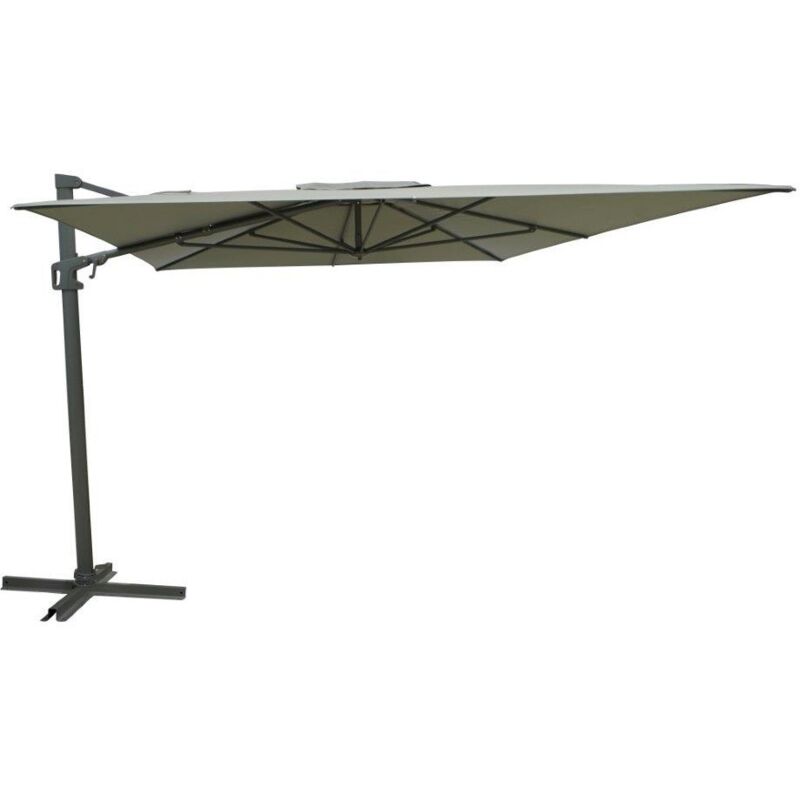 foto del prodotto ombrellone da giardino retrattile 3x4 metri con struttura in alluminio antracite e telo in poliestere charcoal next