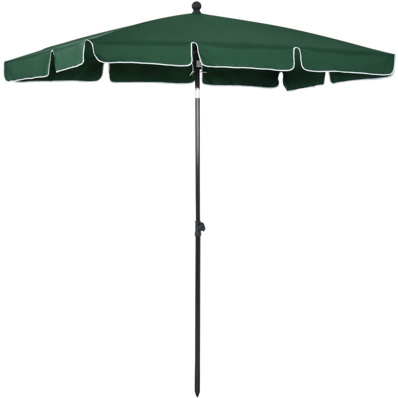foto del prodotto ombrellone da giardino rettangolare 2x2.4 m palo in alluminio verde e nero