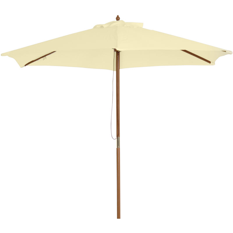 foto del prodotto ombrellone da giardino, terrazza in legno poliestere 2.5x2.3m outsunny